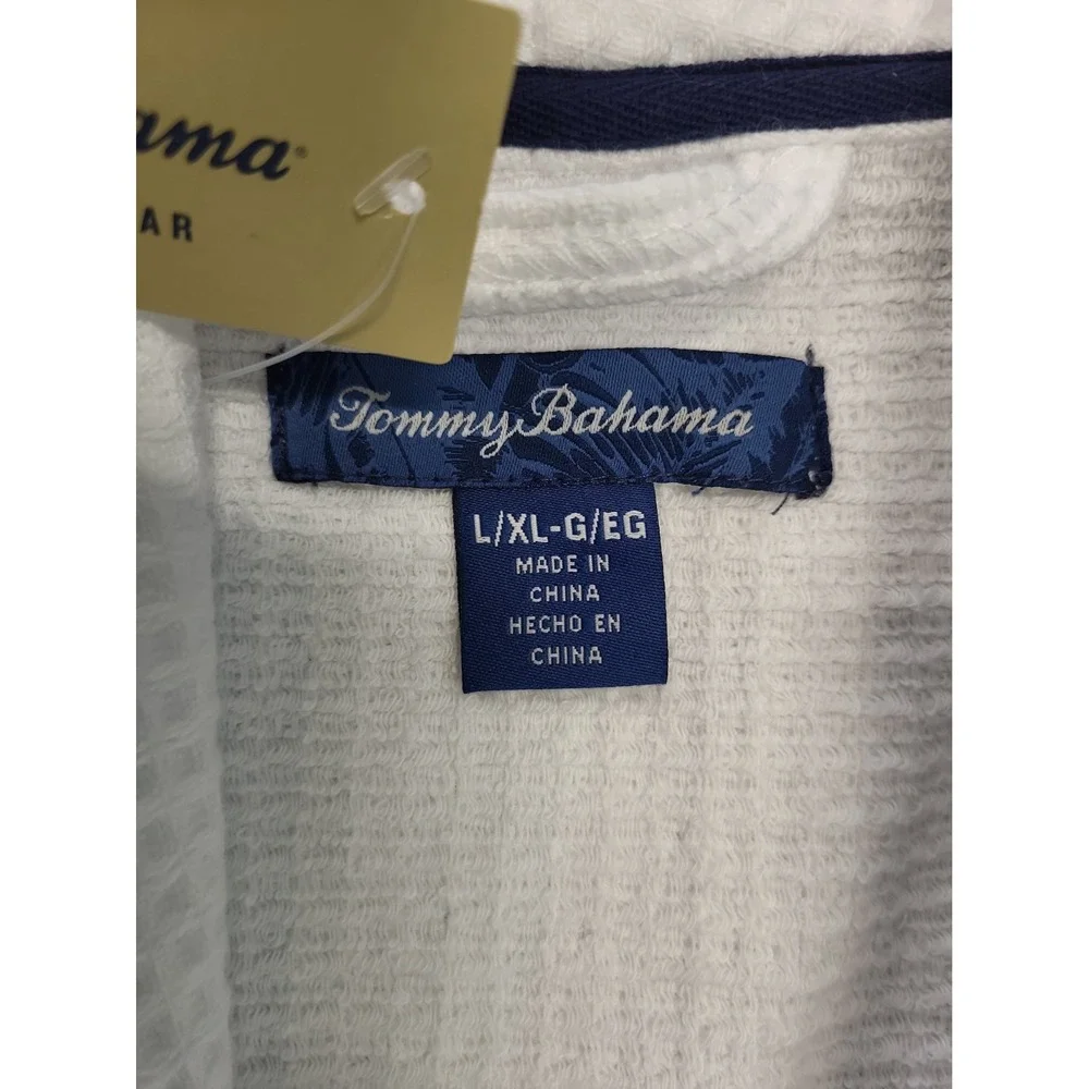 Tommy Bahama Waffle Men's Robe, Size L/XL, White NWT
